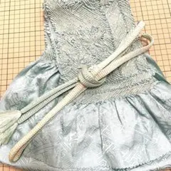 美品 帯揚げ帯締めセット 水色　正絹