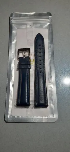 BINLUN レザー時計バンド 18㎜ ダークブルー