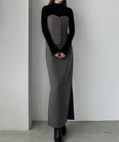 Louere ベアビスチェ+サイドスリットIラインスカートSET Sサイズ