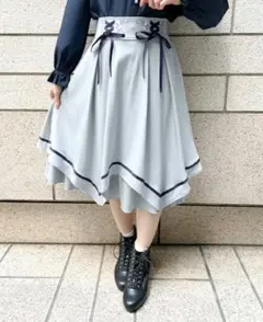 axes femme ブーケ刺繍イレヘムスカート サックスのサムネイル