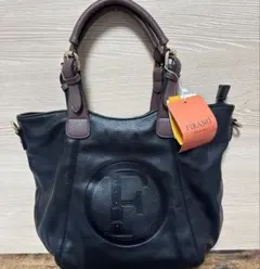 美品　未使用　FIRANO ハンドバッグ　レディース　メンズ　レザー　ブラック
