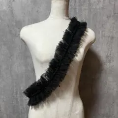 ハンドメイド　ブラック　チュール ショルダーストラップ