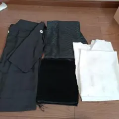 黒い喪服と黒帯付き長襦袢ショールセット○156