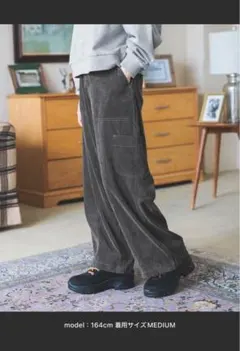 ニコアンドゆるっと起毛ワークパンツ