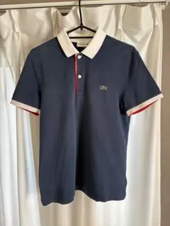 LACOSTE ネイビー スリムフィット ポロシャツ