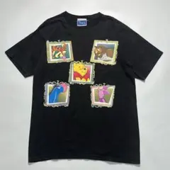 90s くまのプーさん USA製 ビンテージTシャツ L 黒 8240B
