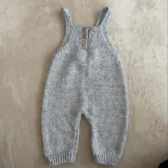 ZARAブルーレグレー ニット サロペット 62cm