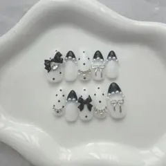 NO.426 ドット フレンチガーリー 量産型 推し活 ワンホン ネイルチップ