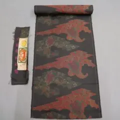 繍】 ☆ 織繍 盤金繍獅鳳紋女服袖口 ☆ 清朝期 鳳凰獅子 刺繍文様 明清