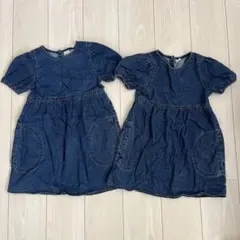 next デニム 半袖ワンピース 2点セット