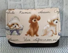 ★移動ポケット★　ハンドメイド　トイプードル　モカ色　濃焦げ茶