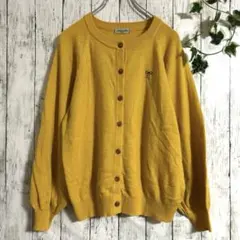 サマンサモスモス　ウール混リボン刺繍パフスリーブカーディガ　イエロー　フリー