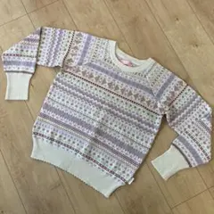 美品　メゾピアノ　柄ニット　150