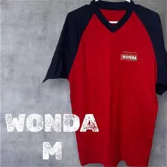 「即日発送」WONDA 赤と紺 ラグランTシャツ　夏服　メンズ　レッドのサムネイル