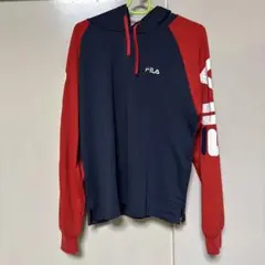 FILA フード付きパーカー ネイビー/レッド