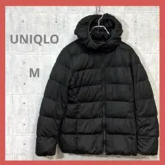 値下げ❗️ ユニクロ 【M】 ストレッチ ダウンジャケット ブラック系 フード付き