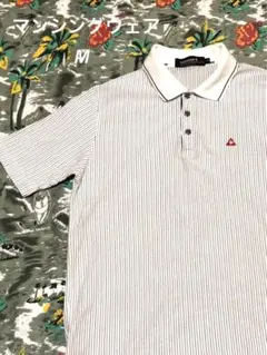 ルコックゴルフコレクションM 半袖ポロシャツ メンズ・レディース可 ストライプ柄