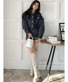 GYDA Symmetry デニムライクジャカードスカートライクショートパンツ