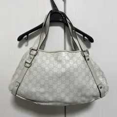 美品★GUCCI バッグ★シマ /G G /アイボリー/レザー/ハンドバッグ