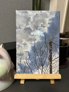 予約販売 静寂の木 油彩画 木 青色系 - メルカリ
