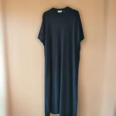 【UNIQLO　U】ブラック カットソーロングワンピース 半袖 Lサイズ