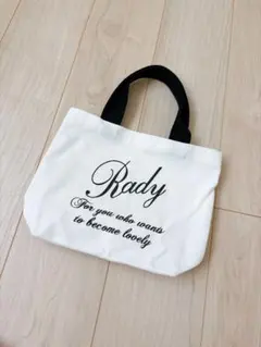 상태좋음 ★Rady レディ トートバッグ ロゴプリント 小 ホワイト