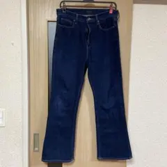 ユニクロ濃紺 ブーツカットデニム