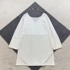 ✨ミラオーウェン【F】白系 長袖チュニック Vネック ストレッチ 薄手生地 春夏