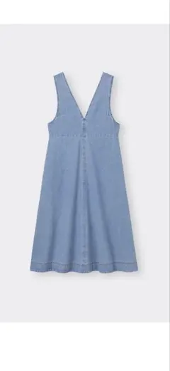 【GU】 デニムワンピース　ジャンパードレス　ブルー　Mサイズ