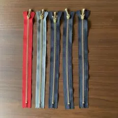 玉付きファスナー5本セット 金属ファスナー