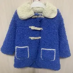 青いボアダッフルコート