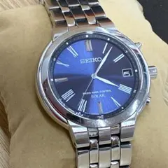 美品 SEIKO セイコー 7B24 ブルー ネイビー チタン ソーラー 腕時計 