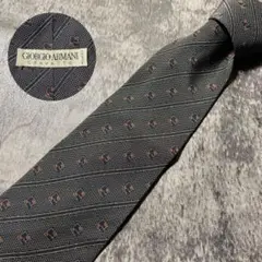 AN067 Giorgio Armani ネイビー レッド シルク ネクタイ