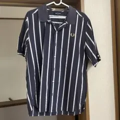 FRED PERRY ストライプ 半袖シャツ M