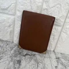 美品 イヴサンローラン 牛革製 レザー ミニ財布 二つ折り財布