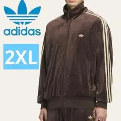 【2XL】adidas ファイヤーバード ベロア トラックトップ ダークブラウン