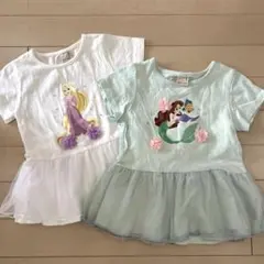 プティマイン　ディズニーTシャツ100cmアリエル　ラプンツェルセット