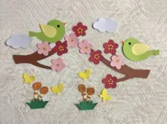 壁面うぐいす　壁面梅の花　壁面2月