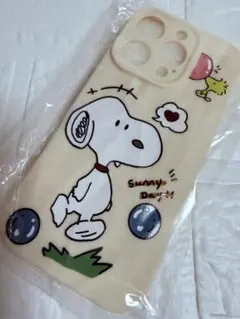 ■新品 iPhone16pro■スヌーピー ソフトケース アイボリー