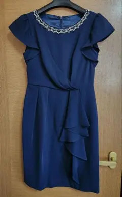 * パーティードレス * ネイビー * S * 膝上