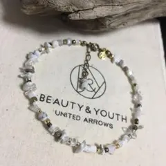 メンズアンクレット✨メンズブレスレット　ゴールド　チェーン　天然石　ホワイト