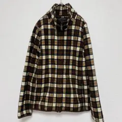 【L】UNIQLO ユニクロ　レディース　アウター　フリース　チェック　秋　美品