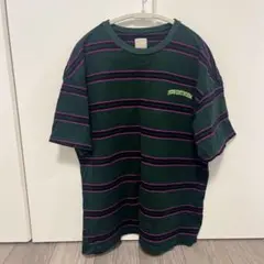 KOOKYN クーキー　ストライプTシャツ　ダークグリーン　Fサイズ　刺繍