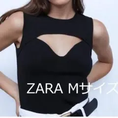 ZARA ザラ ノースリーブ タンクトップ ブラック Mサイズのサムネイル