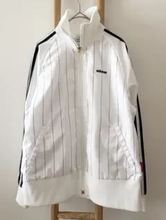 adidas アディダス　トラックジャケット　ホワイト　ジップアップ