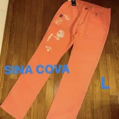 【新品】シナコバ　SINA COVA、上質　パンツ、L、84、サーモンピンク