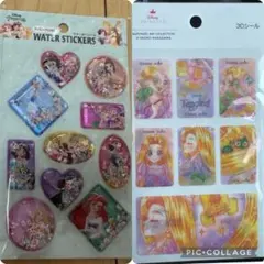 ディズニープリンセス ウォーターステッカー & 3Dシール セット