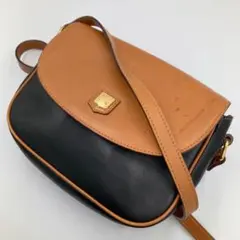希少】セリーヌ ショルダーバッグ ハーフムーン 扇型 ゴールド金具