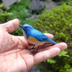 小さなバードカービング ルリビタキ(2) 野鳥 木彫りのサムネイル