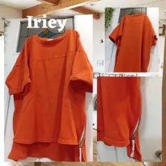 ✰Iriey オレンジ ジッパー付き Tシャツ